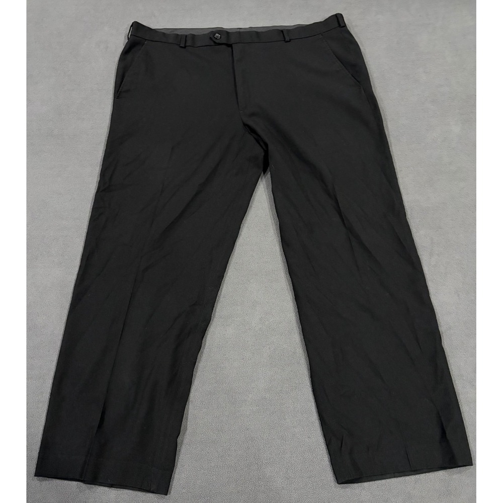 George Dress Pants Mens‎ 42x30 Black Flat Front High Rise Straight Leg Formal
